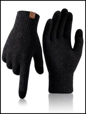 Merino Wool Winter Gloves Touchscreen Knit Cold Weather
